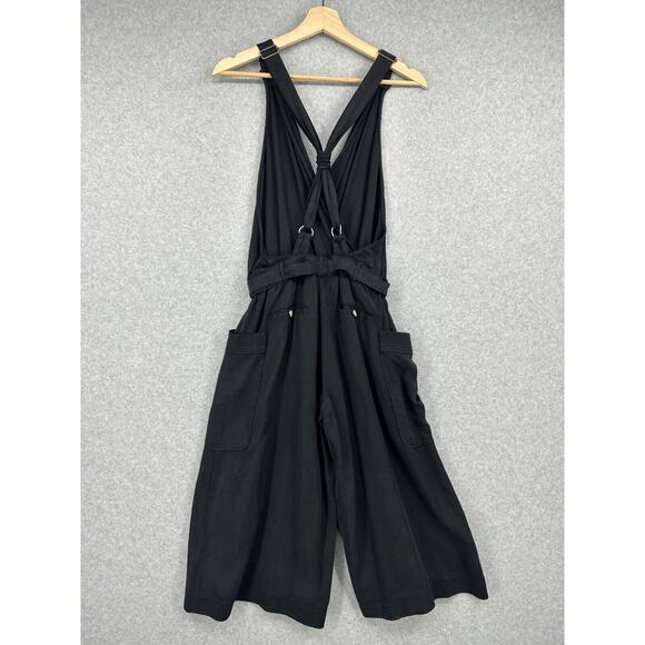 Elevenses Jumpsuit Womens 2 Black Anthropologie Sable Romper Cropped Wide Leg - Picture 6 of 11